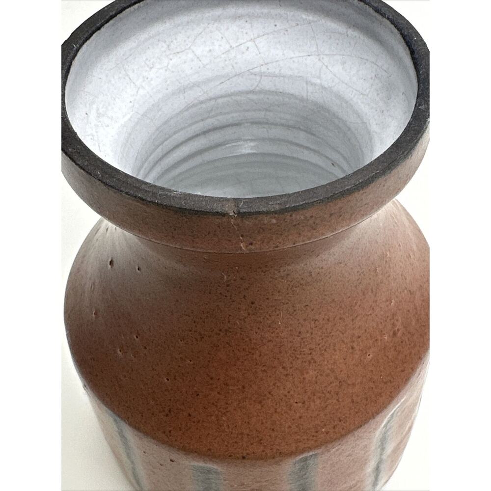 Ceramic Pottery Small Vase 4.5" Tall MCM Rustic Primitive MCM - Picture 7 of 9